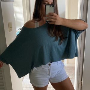 Drop shoulder sweater Turquoise
